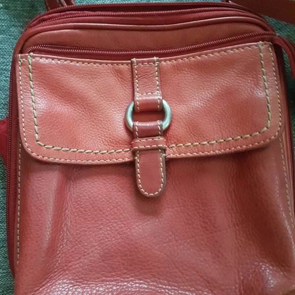 Fossil Vintage Leather Crossbody Purse Red - Picture 1 of 13